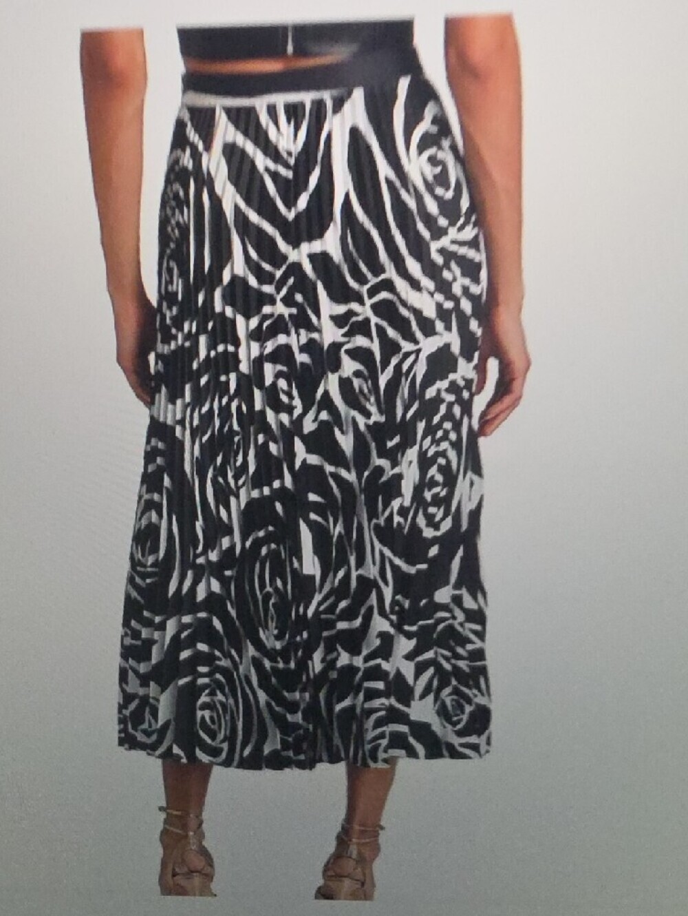 MILLY Otha Printed Pleated Midi Skirt Size 4 $325 - Picture 3 of 6